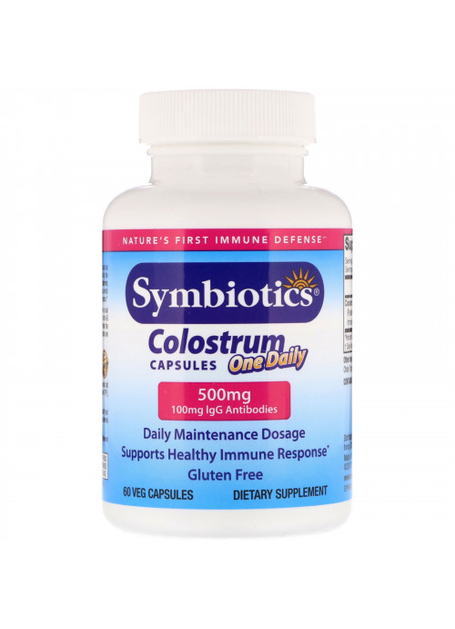 Symbiotics, Colostrum One Daily, 500 mg, 60 Veg Capsules
