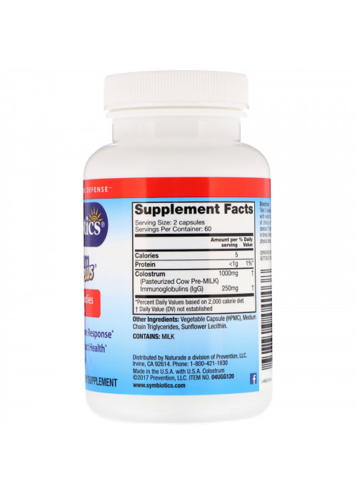 Symbiotics, Colostrum Plus, 120 Veg Capsules
