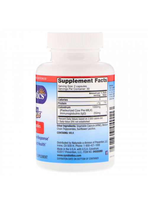 Symbiotics, Colostrum Plus, 60 Veg Capsules