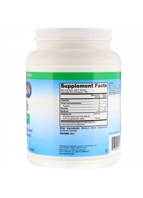 Symbiotics, Colostrum Plus, Powder, 1.3 lbs (597 g)