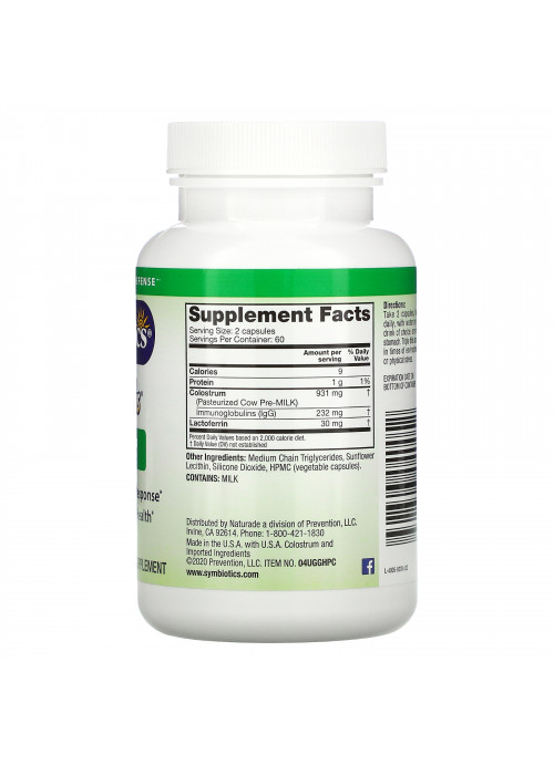 Symbiotics, Colostrum with Lactoferrin Plus, 120 Veg Capsules
