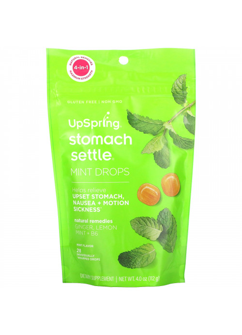 UpSpring, Stomach Settle Drops, Mint, 28 Individually Wrapped Drops, 4.0 oz ( 112 g)