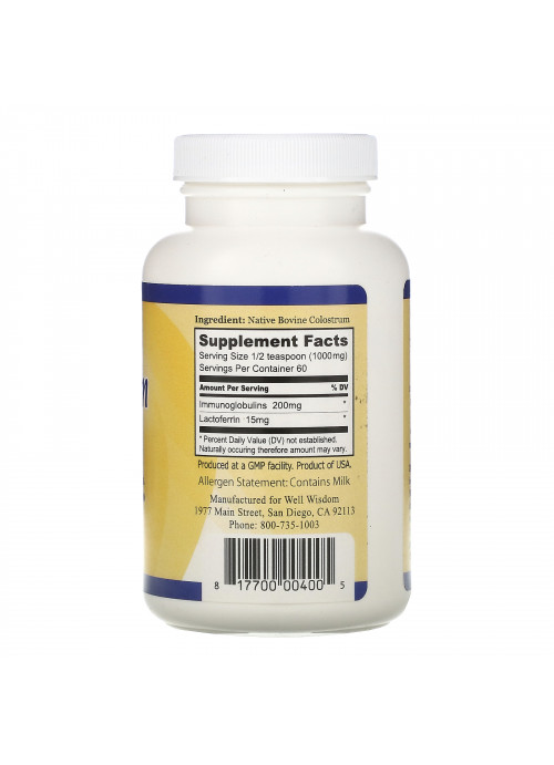 Well Wisdom, Bioactive Colostrum Powder, 2.1 oz (60 g)