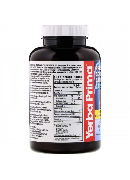 Yerba Prima, Prebiotic Colon Care, 180 Capsules