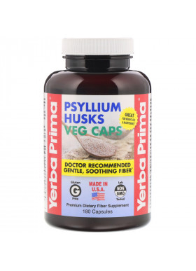 Yerba Prima, Psyllium Husks Veg Caps, 180 Capsules