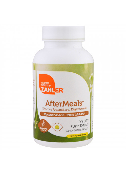 Zahler, AfterMeals, Effective Antiacid and Digestive Aid, 100 Chewable Tablets