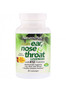 Nature's Plus, Adult's Ear, Nose & Throat Lozenges, Natural Tropical Cherry Berry, 60 Lozenges