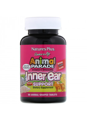 Nature's Plus, Source of Life, Animal Parade, Children's Chewable Inner Ear Support, Natural Cherry Flavor, 90 Animals-Shaped Tablets