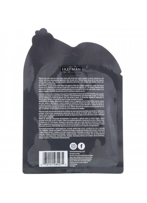 Freeman Beauty, Feeling Beautiful, Detoxifying Sheet Mask, Charcoal + Sea Salt, 1 Mask