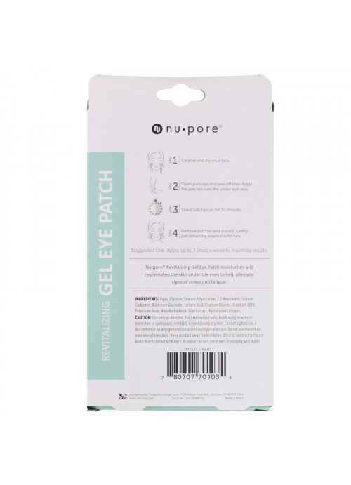 Nu-Pore, Revitalizing Gel Patches, With Aloe Vera Extract, 4 Patches