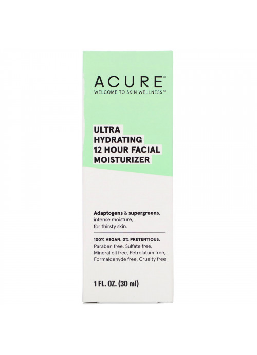 Acure, Ultra Hydrating 12 Hour Facial Moisturizer, 1 fl oz (30 ml)