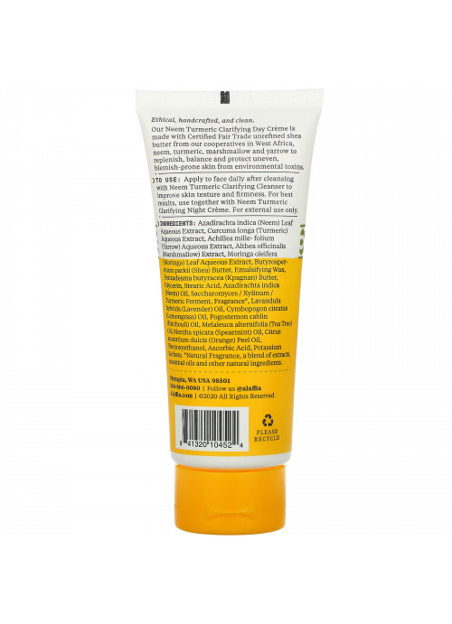 Alaffia, Neem Turmeric Clarifying Day Cream, Natural Mint, 3 fl oz (88 ml)