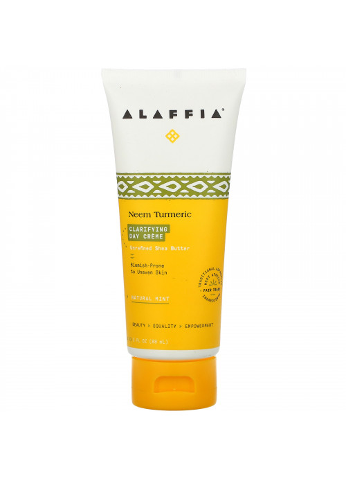 Alaffia, Neem Turmeric Clarifying Day Cream, Natural Mint, 3 fl oz (88 ml)