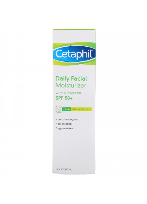 Cetaphil, Daily Facial Moisturizer, SPF 50+, 1.7 fl oz (50 ml)