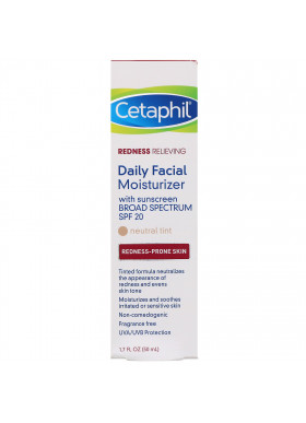 Cetaphil, Redness Relieving, Daily Facial Moisturizer, SPF 20, Neutral Tint, 1.7 fl oz (50 ml)