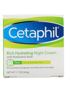 Cetaphil, Rich Hydrating Night Cream with Hyaluronic Acid, 1.7 oz (48 g)