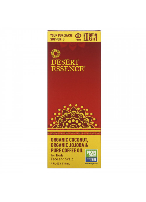 Desert Essence, Organic Coconut, Organic Jojoba & Pure Coffee Oil, 4 fl oz (118 ml)