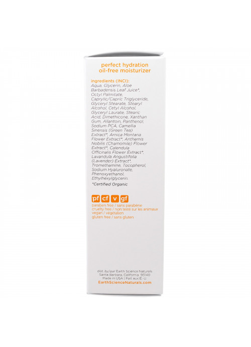 Earth Science, Perfect Hydration, Oil-Free Moisturizer, Fragrance Free, 2 fl oz (59 ml)
