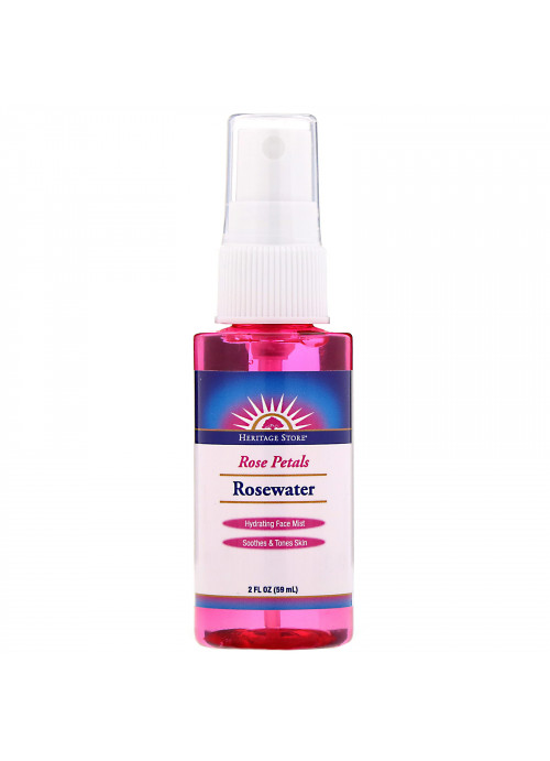 Heritage Store, Rosewater, Atomizer Mist Sprayer, Rose Petals, 2 fl oz (59 ml)