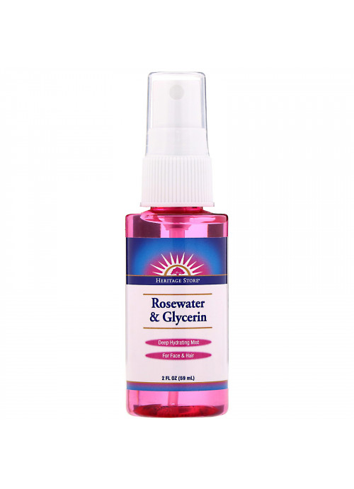 Heritage Store, Rosewater & Glycerin, Atomizer Mist Spray, 2 fl oz (59 ml)
