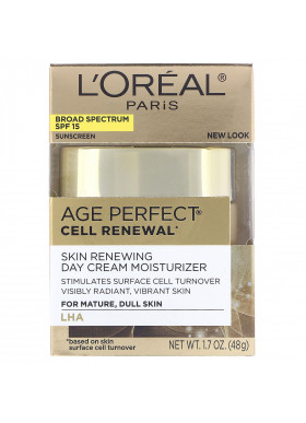 L'Oreal, Age Perfect Cell Renewal, Skin Renewing Day Cream Moisturizer, SPF 15, 1.7 oz (48 g)