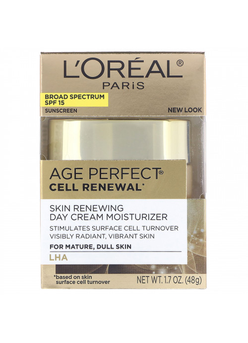 L'Oreal, Age Perfect Cell Renewal, Skin Renewing Day Cream Moisturizer, SPF 15, 1.7 oz (48 g)