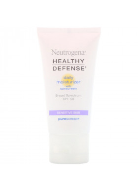 Neutrogena, Healthy Defense, Daily Moisturizer with Sunscreen, Broad Spectrum SPF 50, Sensitive Skin, 1.7 fl oz (50 ml)
