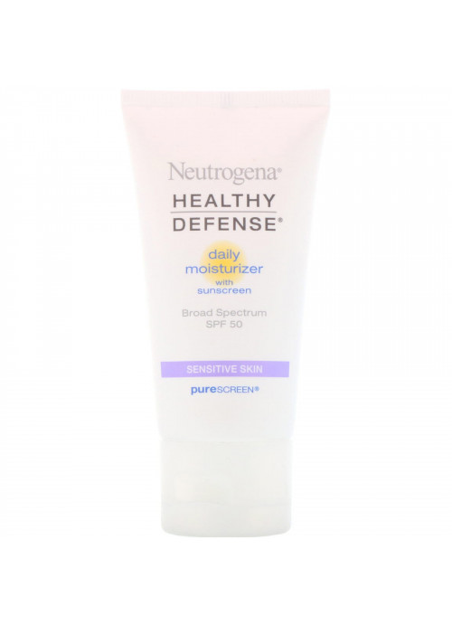 Neutrogena, Healthy Defense, Daily Moisturizer with Sunscreen, Broad Spectrum SPF 50, Sensitive Skin, 1.7 fl oz (50 ml)
