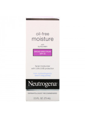 Neutrogena, Oil Free Moisture, Facial Moisturizer with UVA/UVB Protection, Broad Spectrum SPF 35, 2.5 fl oz (73 ml)