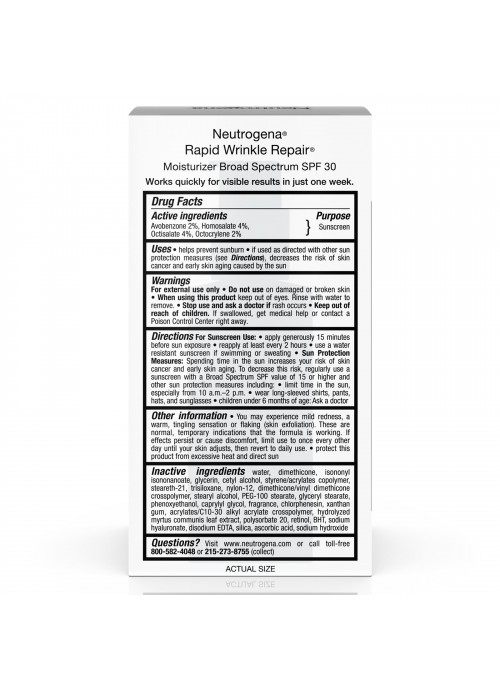 Neutrogena, Rapid Wrinkle Repair, Moisturizer SPF 30, 1 fl oz (29 ml)