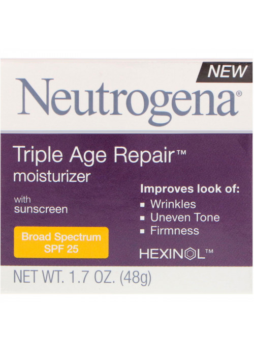 Neutrogena, Triple Age Repair, Moisturizer with Sunscreen, Broad Spectrum SPF 25, 1.7 oz (48 g)