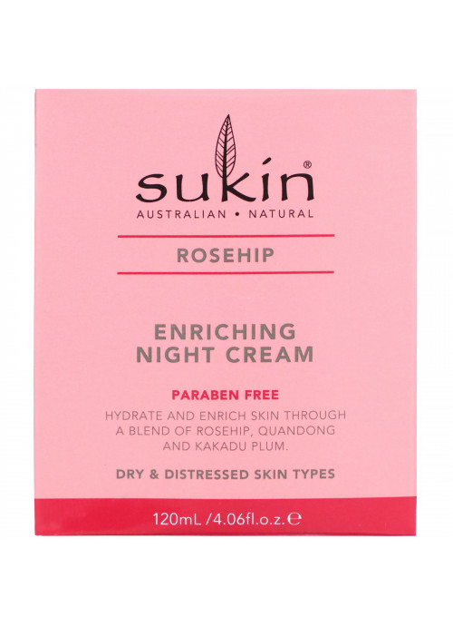 Sukin, Enriching Night Cream, Rosehip, 4.06 fl oz (120 ml)