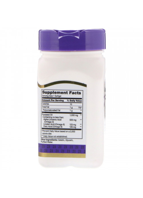 21st Century, Flaxseed Oil, 1,000 mg, 60 Softgels
