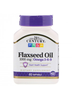21st Century, Flaxseed Oil, 1,000 mg, 60 Softgels