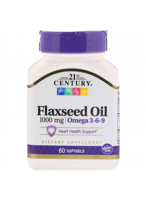21st Century, Flaxseed Oil, 1,000 mg, 60 Softgels