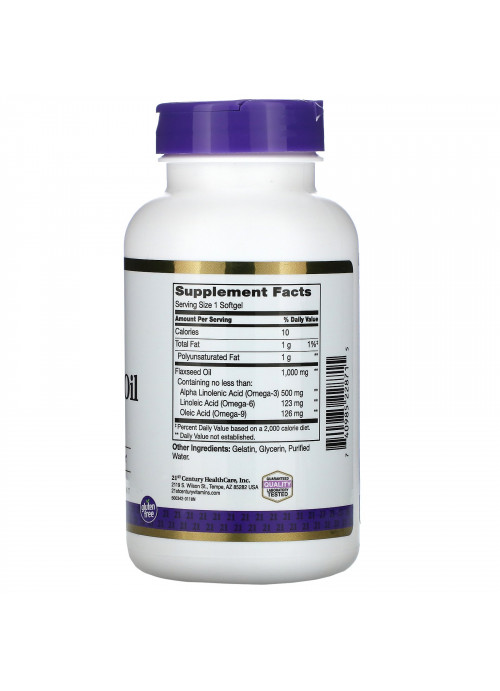 21st Century, Flaxseed Oil, 1000 mg, 120 Softgels
