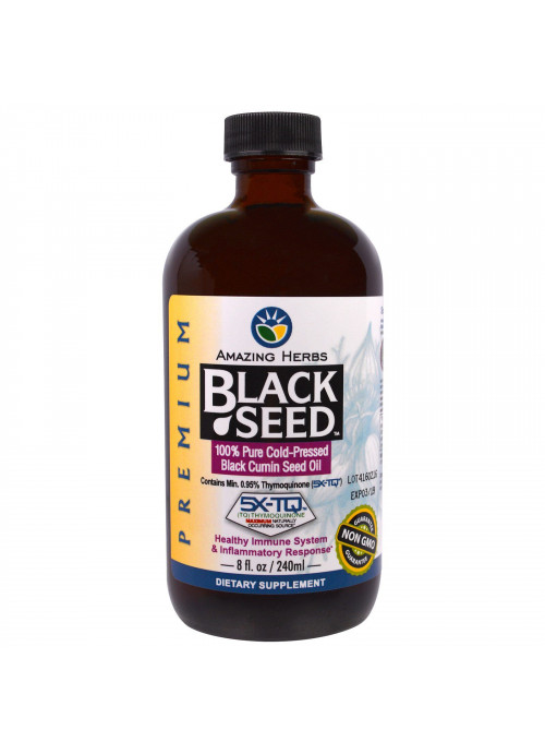 Amazing Herbs, Black Seed, 100% Pure Cold-Pressed Black Cumin Seed Oil, 8 fl oz (240 ml)