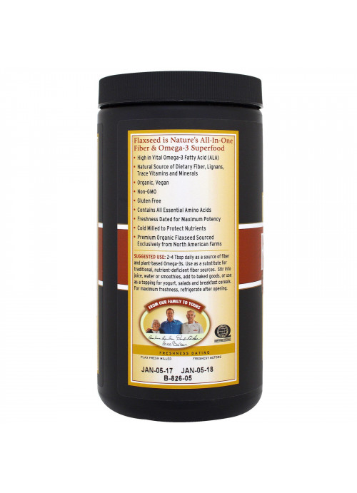 Barlean's, Organic Forti-Flax, Premium Ground Flaxseed, 16 oz (454 g)