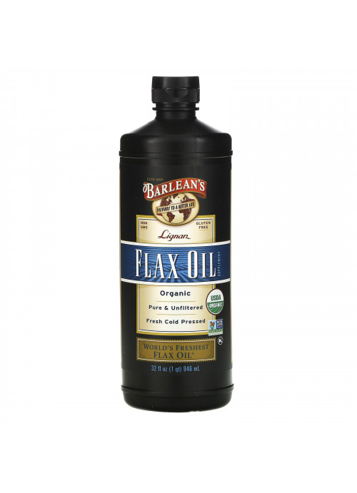 Barlean's, Organic Lignan Flax Oil, 32 fl oz (946 ml)