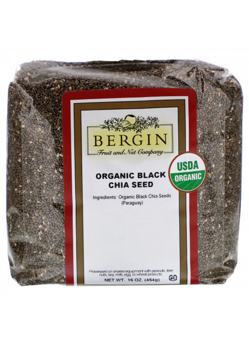 Bergin Fruit and Nut Company, Organic Black Chia Seed, 16 oz (454 g)