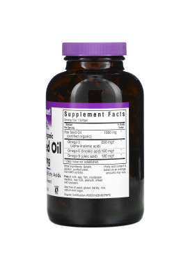 Bluebonnet Nutrition, Organic Flax Seed Oil, 1,000 mg, 250 Softgels