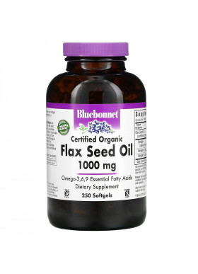 Bluebonnet Nutrition, Organic Flax Seed Oil, 1,000 mg, 250 Softgels