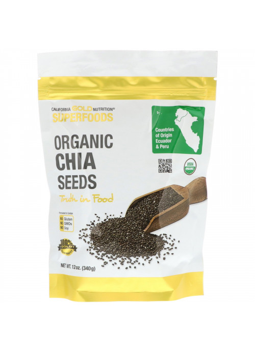 California Gold Nutrition, Superfoods, Organic Chia Seeds, 12 oz (340 g)