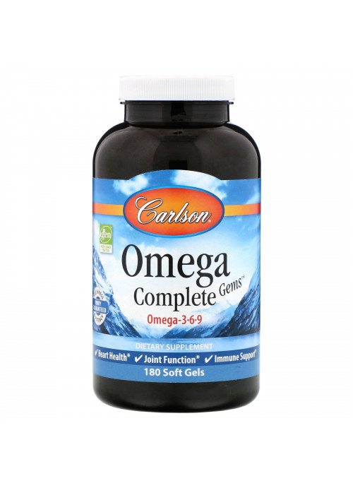 Carlson Labs, Omega Complete Gems, 180 Soft Gels