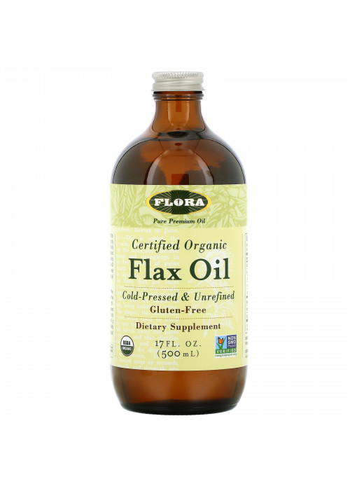 Flora, Certified Organic Flax Oil, 17 fl oz (500 ml)