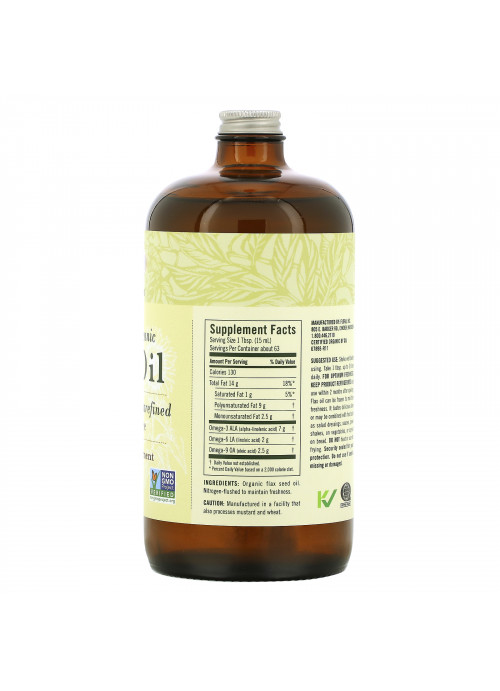 Flora, Certified Organic Flax Oil, 32 fl oz (946 ml)