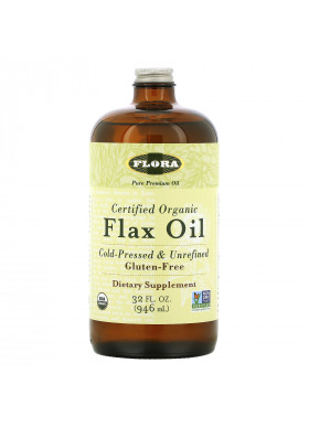 Flora, Certified Organic Flax Oil, 32 fl oz (946 ml)