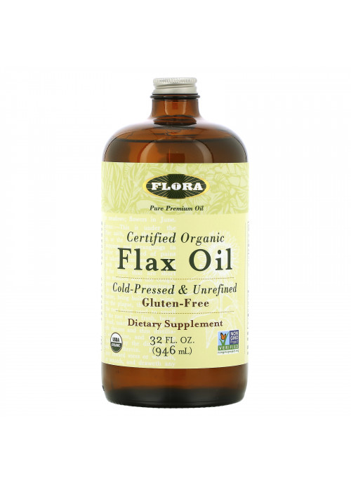 Flora, Certified Organic Flax Oil, 32 fl oz (946 ml)