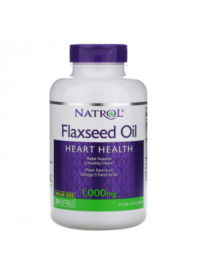 Natrol, Flaxseed Oil, Heart Health, 1,000 mg, 200 Softgels