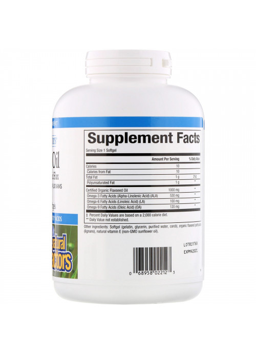 Natural Factors, Omega Factors, Flaxseed Oil, 1000 mg, 360 Softgels